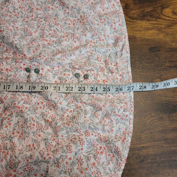 CJ Banks Ditzy Floral Top 1X Ruffle 3/4 Sleeve Button Front Pleated Cotton Boho - Picture 8 of 10